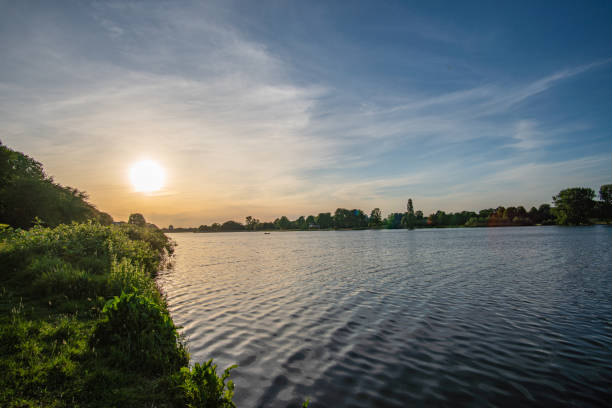 istock beautiful werdersee, a river in bremen, at sunset 1296344264
