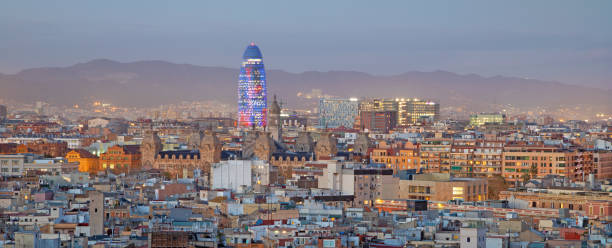 istock Barcelona - The city centre at dusk. 1296345996