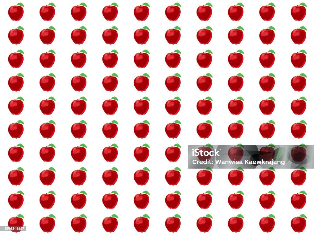 Red Apple Rant Layout Pattern Red Apple Arrange On White Background Stock Illustration ...
