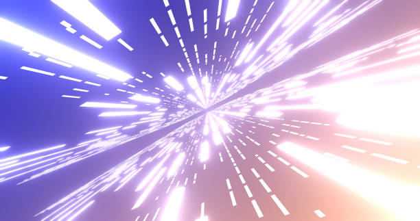 istock Abstract glow neon lines and stripes. Abstract background with flying neon glowing stripes, 3d render 1296348211