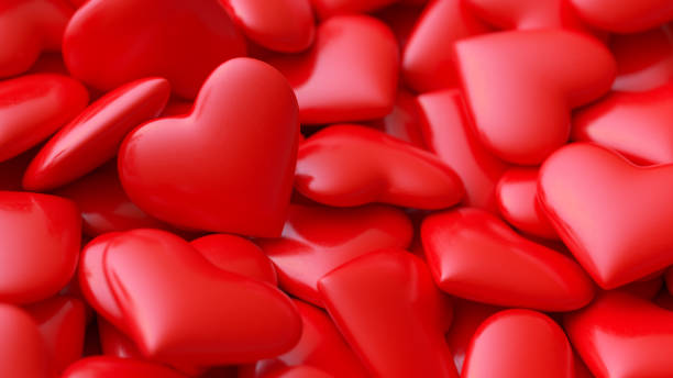istock Red hearts. Background texture of hearts. Valentine's Day. 3D rendering 1296348772