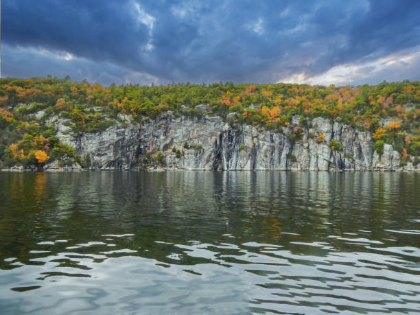 istock Adirondack Mountains viewed from a boat on Lake Champlain in the fall 1296350217