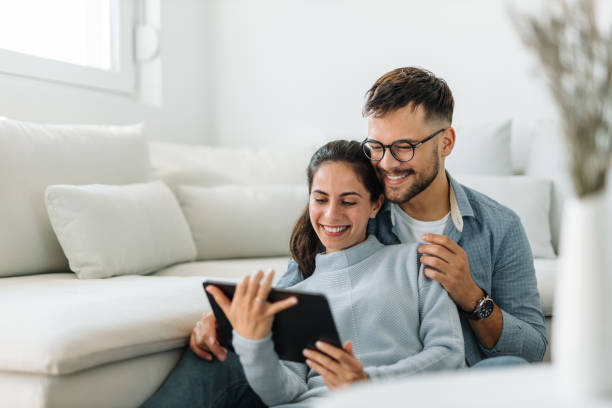 istock People watching videos online. 1296350233
