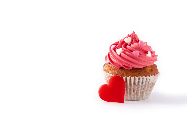 istock Cupcake decorated with sugar hearts for Valentine's Day 1296353171