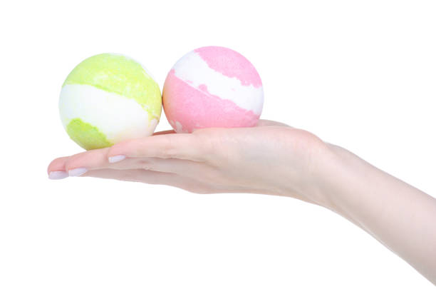 istock Bath ball bomb aroma cosmetic soap in hand 1296353849