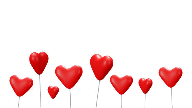 istock Red heart isolated on white background. 3d rendering illustration. 1296355386