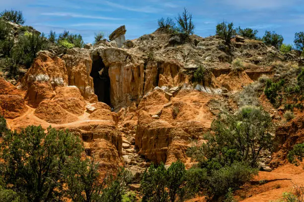 Photo of The Big Cave in the Palo Duro Canyon State Park, Texas USA
