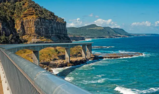 Sea Cliff Bridge south of Sydney NSW opened 2005, offers a spectacular sight over the water