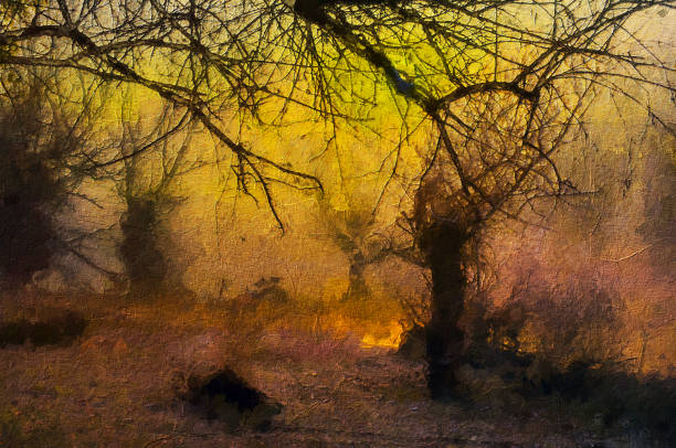 istock Oil landscape painting 1296359000