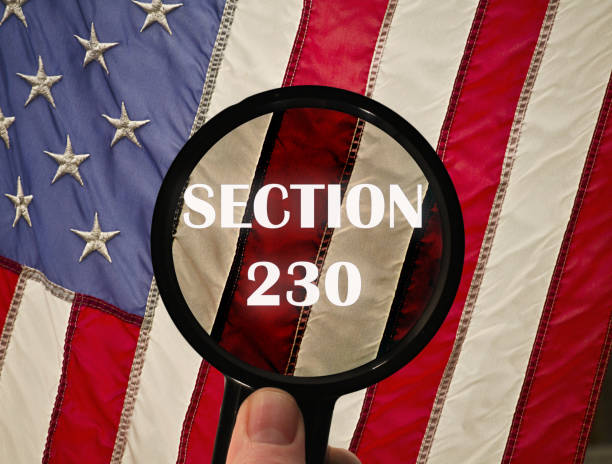 Concept showing CDA section 230 or Communications Decency Act with US flag as background. Illustration of the question if internet companies should be repealed or replaced Concept showing CDA section 230 or Communications Decency Act with US flag as background. Illustration of the question if internet companies should be repealed or replaced censorship photos stock pictures, royalty-free photos & images