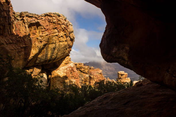 istock Light and shadows in a sandstone maze 1296363300