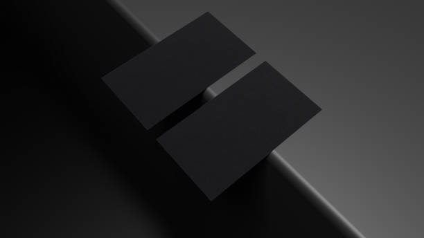 istock 3d Render black business card mock up special paper 1296364711