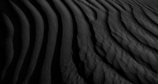 istock Black and white dark texture of desert sand dunes 1296366742