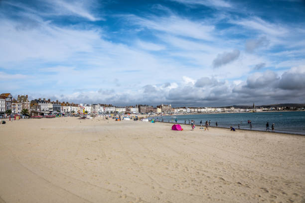 Weymouth Beach During Summer Days, UK Weymouth Beach During Summer Days, UK weymouth dorset stock pictures, royalty-free photos & images