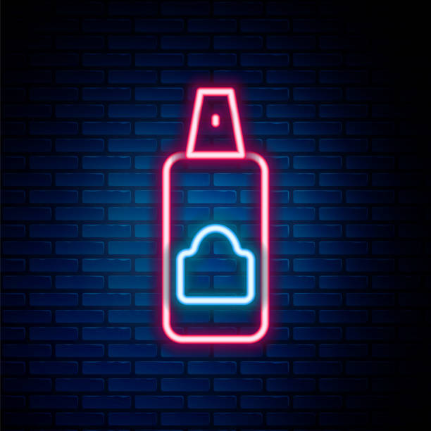 Grav bundt skive Glowing Neon Line Spray Can For Hairspray Deodorant Antiperspirant Icon  Isolated On Brick Wall Background Colorful Outline Concept Vector Stock  Illustration - Download Image Now - iStock