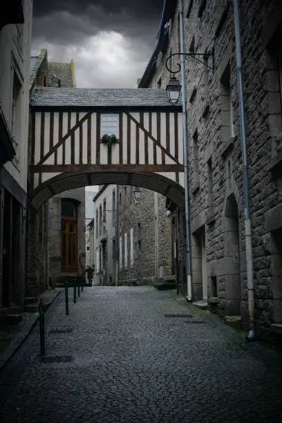 Photo of the deserted streets of Saint-Malo