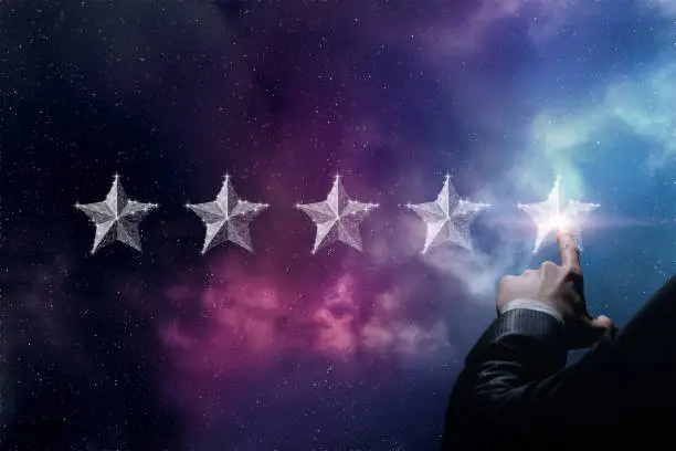 Photo of 5 star rating concept.