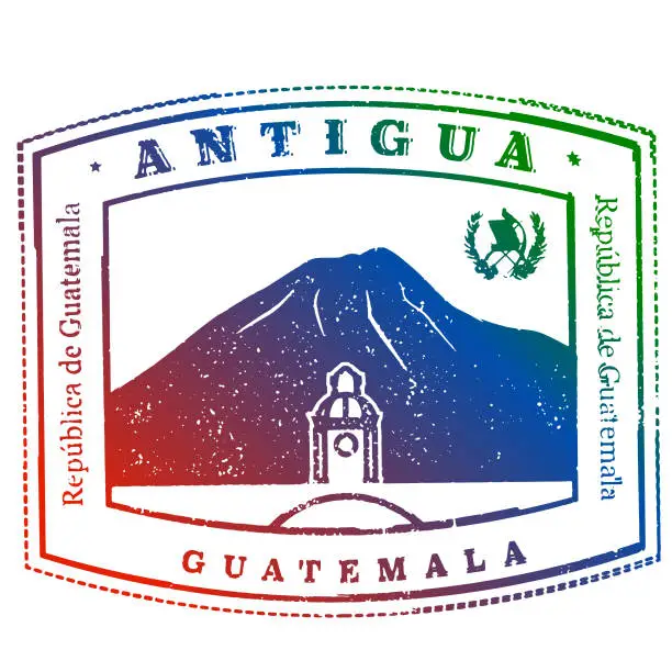 Vector illustration of Antigua Guatemala Travel Stamp