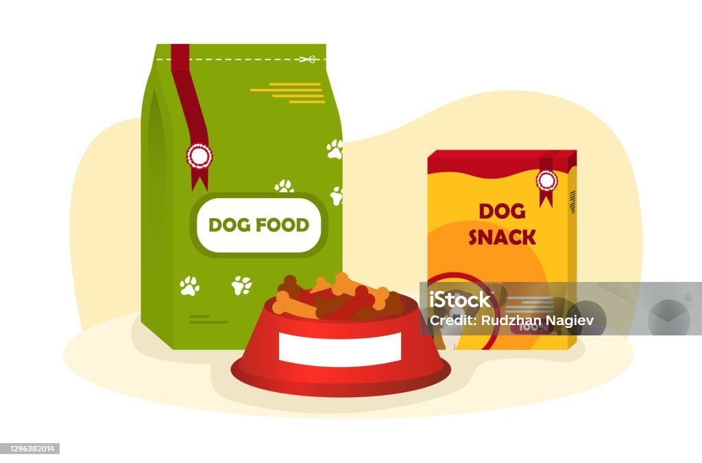 Packs Of Various Dog Food Stock Illustration - Download Image Now - Dog Food,  Bag, Box - Container - iStock