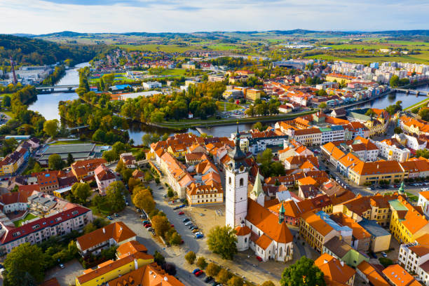 istock Aerial view on the city Pisek 1296382594