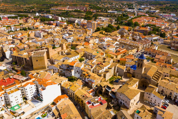 istock View from drone of spanish city Requena 1296382606