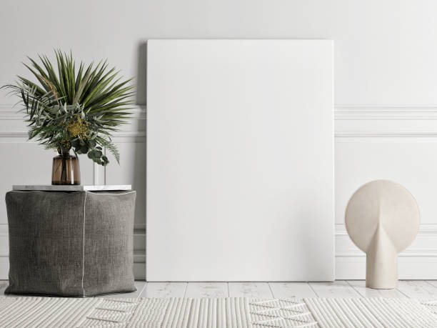 istock Mockup poster Scandinavian interior design with home decoration. 1296382904