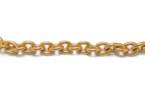 istock Golden chain isolated on white background. 1296384170