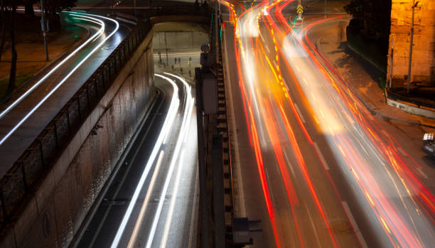 istock Lights of cars with night 1296390717