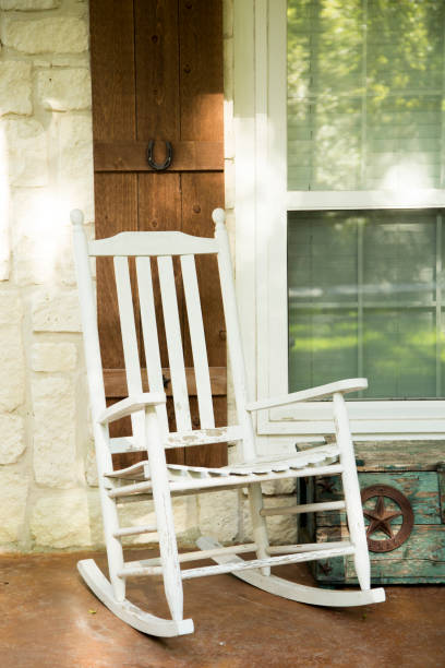 istock Empty white wood rocking chair. 1296391698