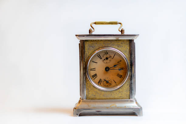 spectacular very old metal and glass clock