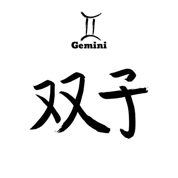 Vector Zodiac Sign With Text Calligraphic Horoscope Icon Ink Brush