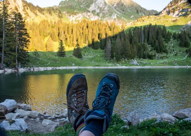 istock Hiking at the Gantrischseeli in the Mountens. 1296398105