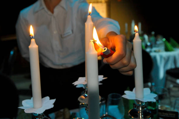 istock atmospheric and warm light from candle 1296402569