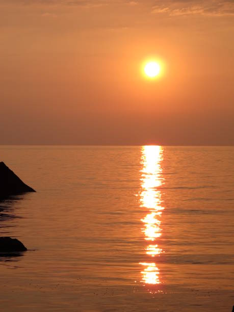 istock Bronze orange sunset on the seaside in early autumn 1296402779