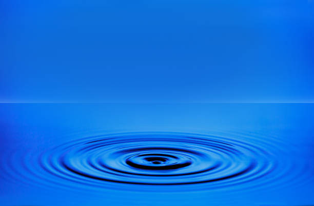 istock Circular waves on the surface of the blue water. 1296405212