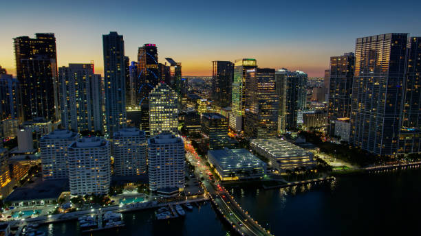 istock Drone Shot of Brickell, Miami at Twilight 1296406699
