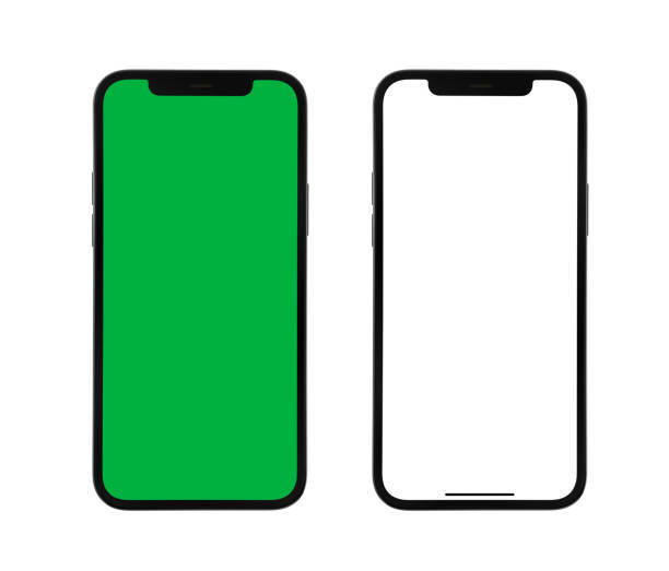 Smartphone isolated on white background. Screens and phones has a clipping paths Smartphones isolated on white background. with clipping paths (screen and body) High resolution studio shot. chroma key stock pictures, royalty-free photos & images