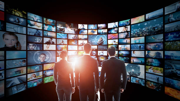 istock Digital contents concept. Social networking service. Streaming video. communication network. 1296421236