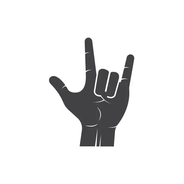 Vector illustration of metal hand gesture icon vector illustration design template