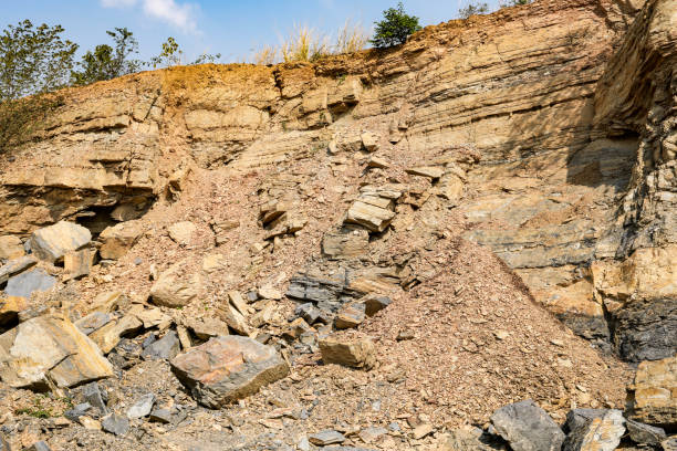 istock Rock sediment shale strata in Thailand 1296425797