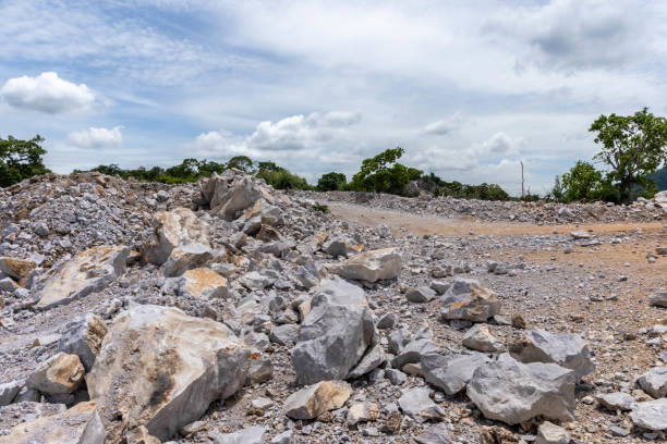 istock Limestone limestone in quarry.limestone for cement factory 1296427200