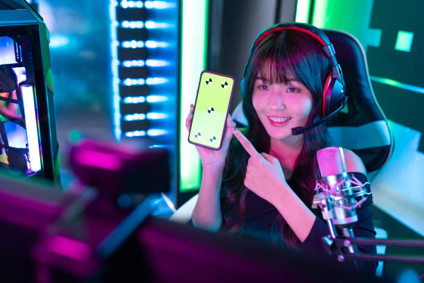 istock asian woman have live stream 1296429943