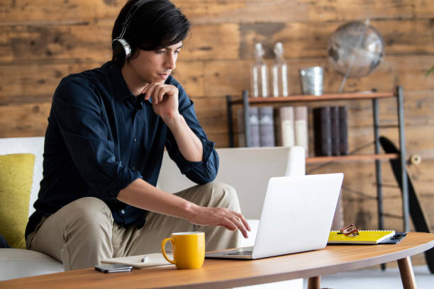 Businessmen are having an online meeting