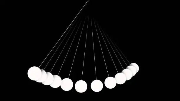 freely swinging pendulums , Newton's pendulum , Use it for Science, technology, business projects or any suitable projects.3d render