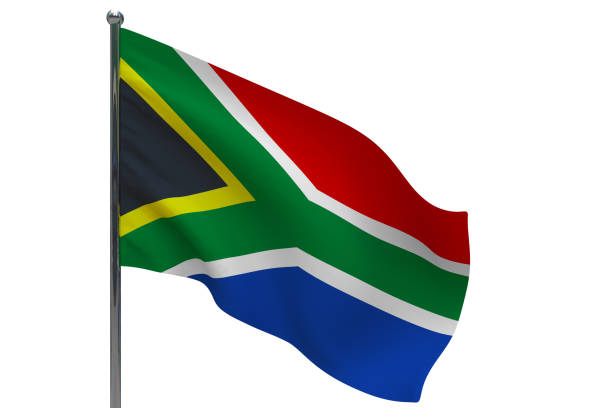 istock South Africa flag on pole icon 1296434673