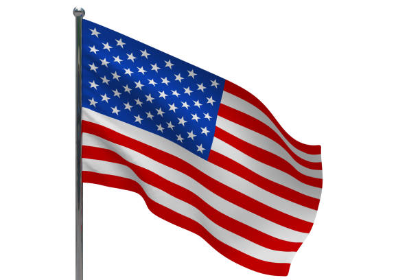 istock United States flag on pole icon 1296434763