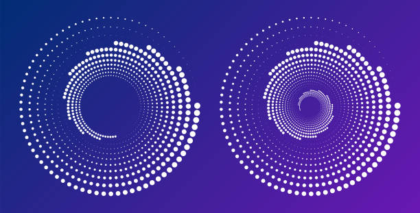 Abstract halftone circles vector art illustration