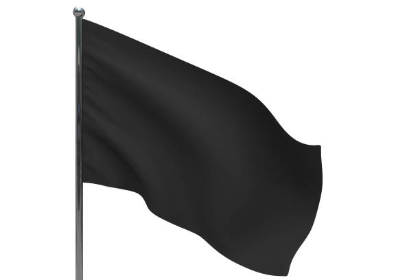 Black Flag On Pole Icon Stock Photo - Download Image Now - Black Flag,  Pole, Waving - Gesture - iStock