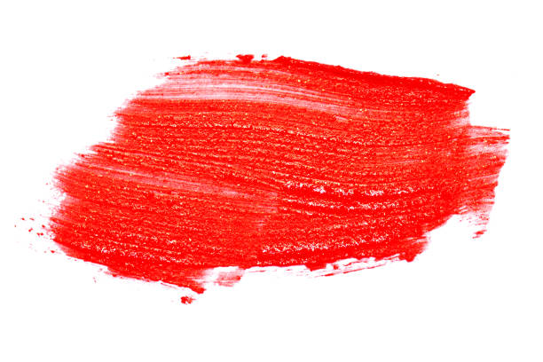 istock Lipstick smear smudge swatch on white background 1296441827