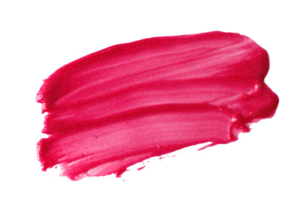 istock Lipstick smear smudge swatch on white background 1296441834